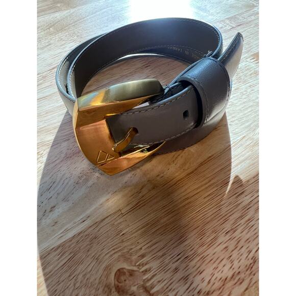 Liz Claiborne Black Leather Gold Buckle Belt Size Small JL - Picture 2 of 11